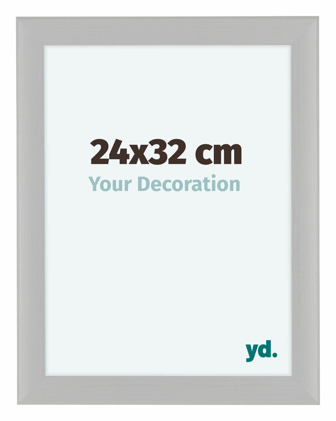 yd. Your Decoration - Bilderrahmen 24x32 cm - Weiss Gemasert - Bilderrahmen aus MDF mit Acrylglas -