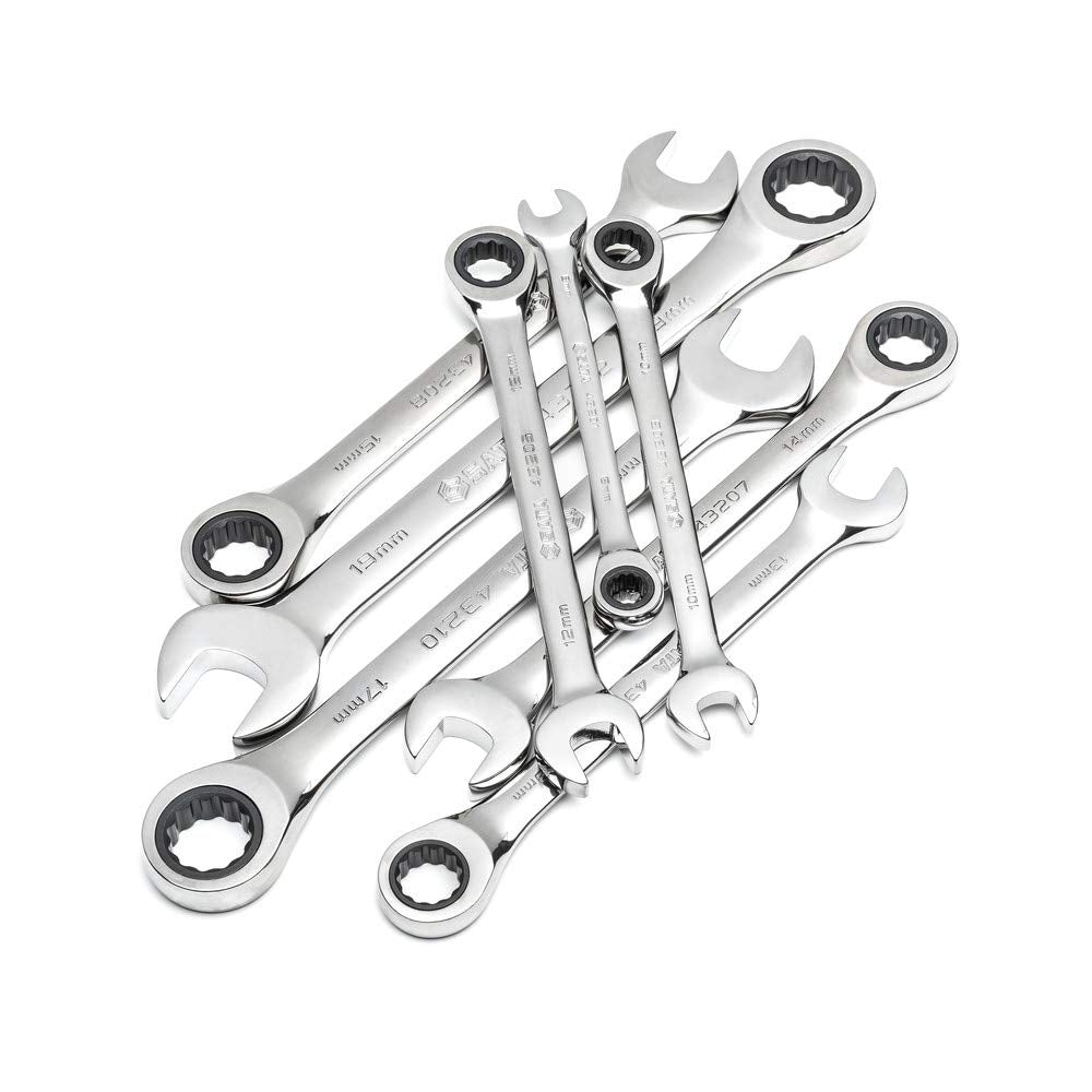 SATA 8 Piece Ratcheting Combination Wrench Set, Metric - ST08008