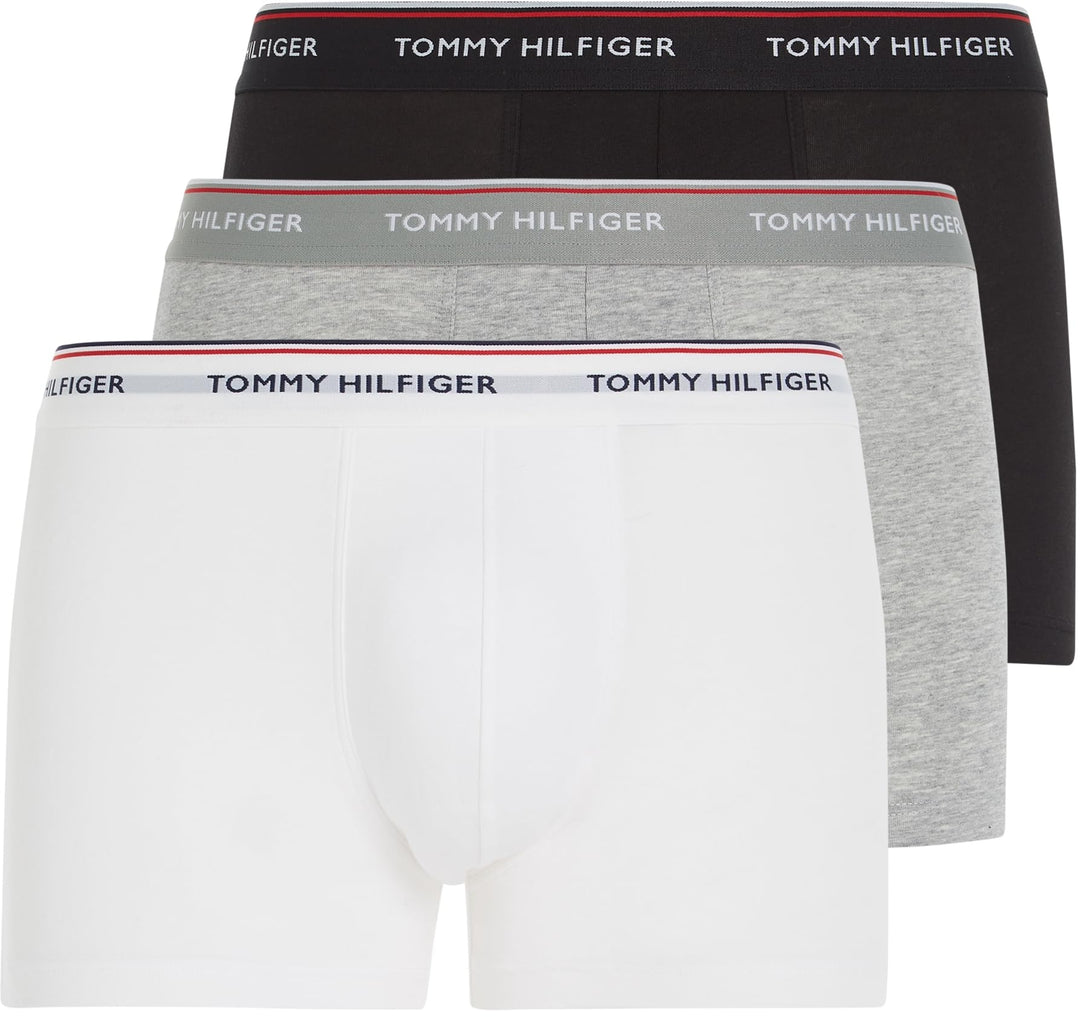 Tommy Hilfiger Herren 3er Pack Boxershorts Trunks Unterwäsche L Mehrfarbig (Black/Grey Heather/White
