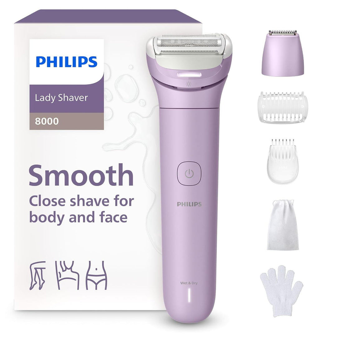 Philips Lady Shaver Series 8000 - kabelloser elektrischer Rasierer, nass und trocken, 3-Klingen-Syst