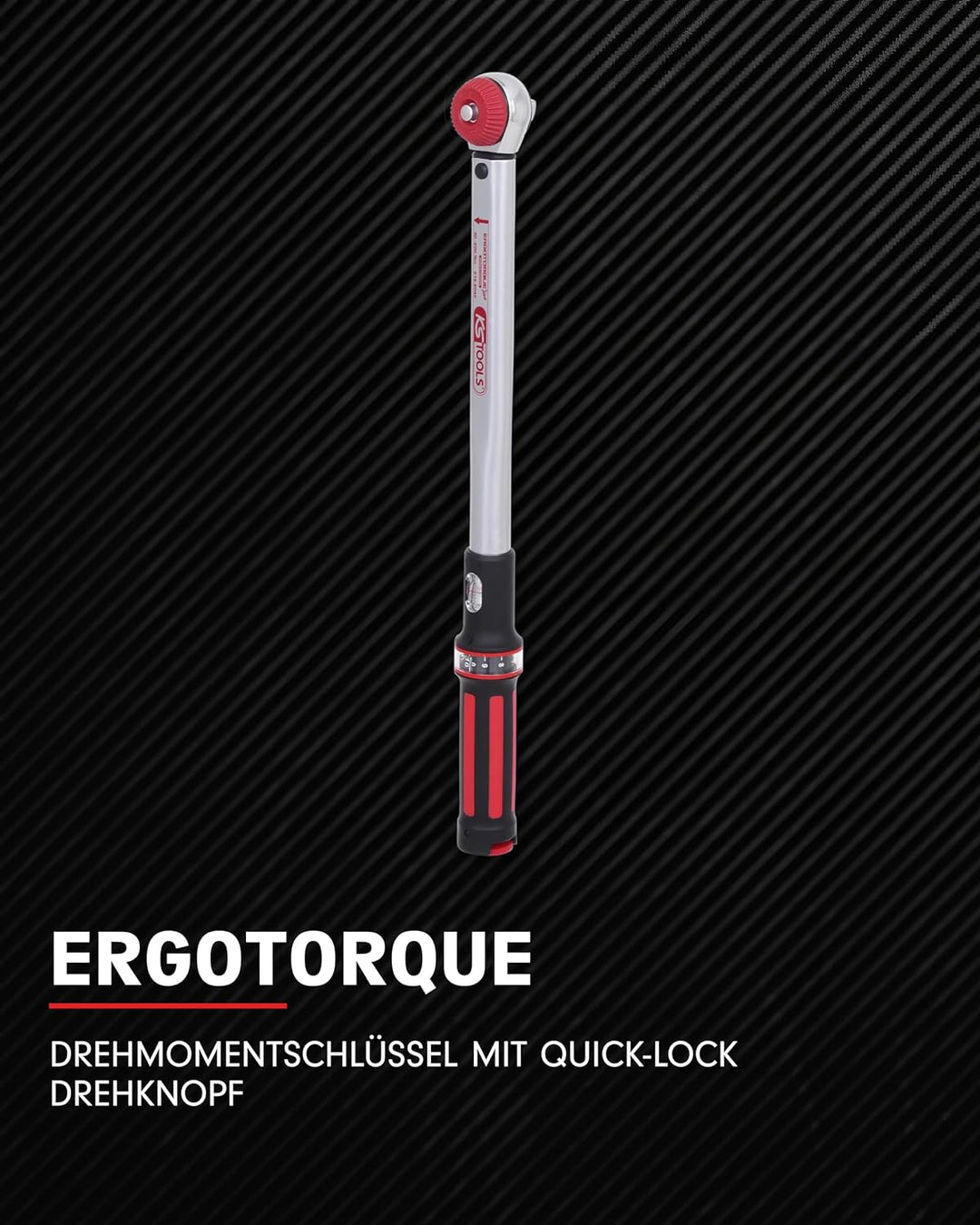 KS Tools 516.6042 1/2" ERGOTORQUEprecision Drehmomentschlüssel 40-200 Nm mit Quick-Lock Drehknopf-Um