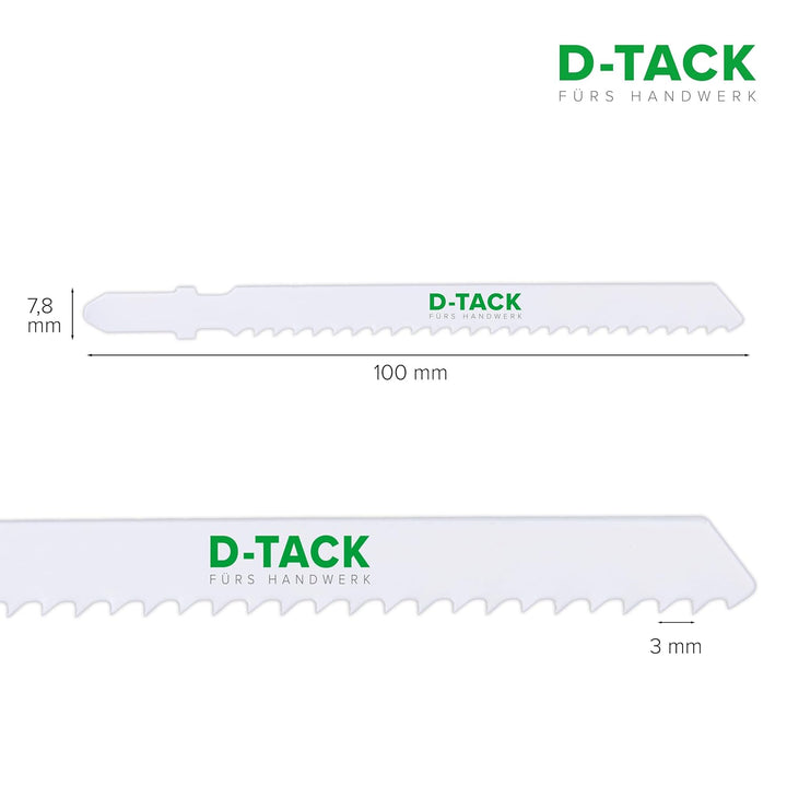 D-TACK Stichsägeblatt Metall & Kunststoff | 100 x 7,8 mm | 10 Stück | Für präzise & schnelle Schnitt