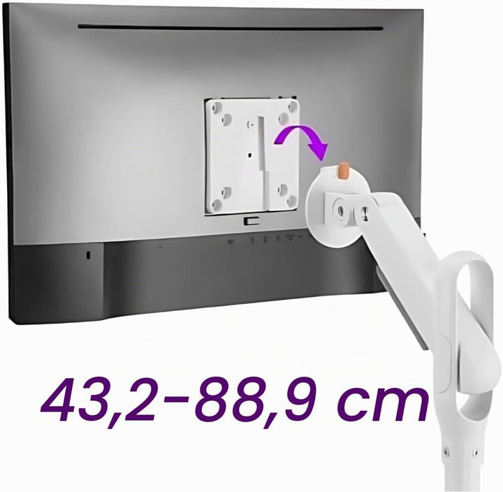 Spacetronik Mobiler TV Ständer Weiss Rollbar für 17–35 Zoll Monitor &amp; Fernseher, Mobiler TV Standfus