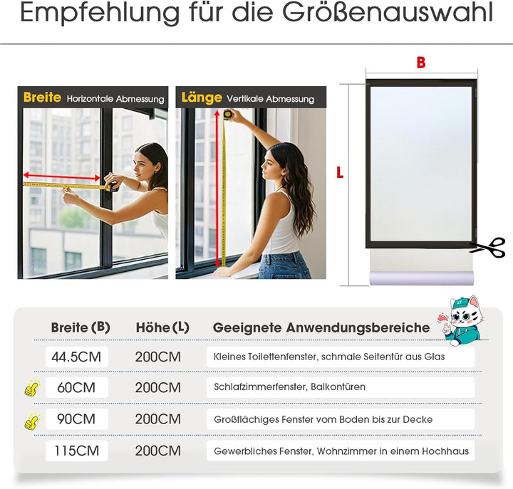Lifetree Fensterfolie Blickdicht: Milchglasfolie Selbstklebend Fenster Sichtschutzfolie Blickdicht A