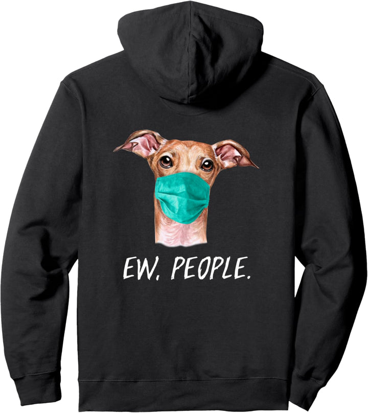 WINDHUND mit Gesichtsmaske Mundschutz Hund EW PEOPLE Pullover Hoodie