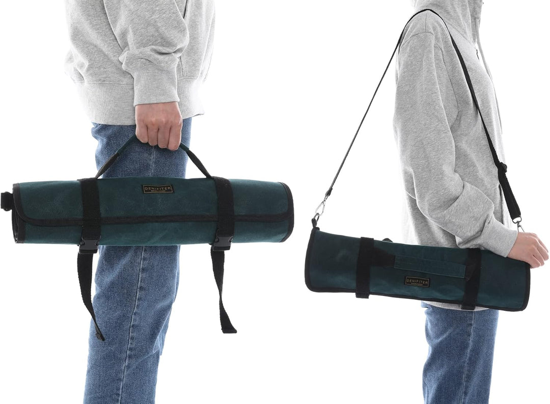 Professionelle Kochmessertasche mit schnittfestem Material, strapazierfähigem, gewachstem 16-Unzen-S