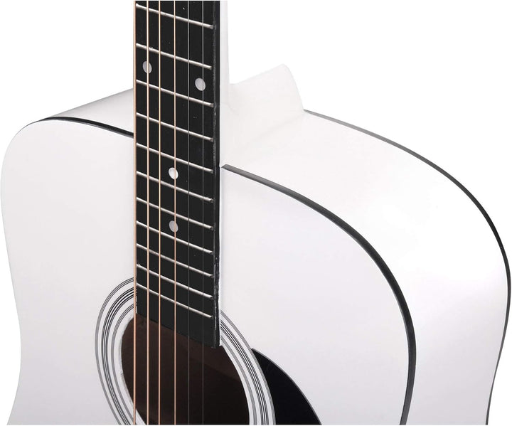 Classic Cantabile WS-10WH Westerngitarre (Dreadnought, Western akustik, Stahlsaiten, Anfänger & Fort