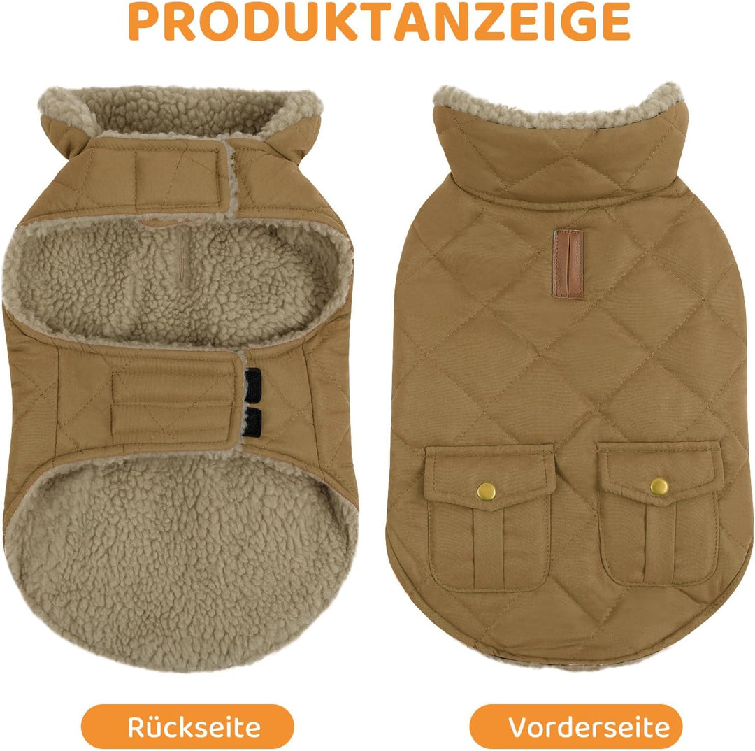 Queenmore Hundejacke Mittelgrosse Hunde Hundemantel Winter Warme Wintermantel Hund Wasserdicht Quilt