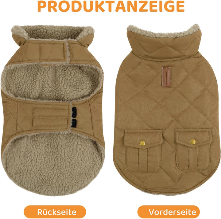 Queenmore Hundejacke Mittelgrosse Hunde Hundemantel Winter Warme Wintermantel Hund Wasserdicht Quilt