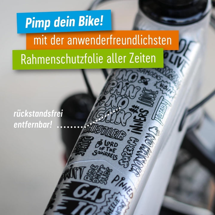 Riesel Design® - „Frame:Guard“ Fahrrad Rahmenschutz - Stylische Fahrrad Schutzfolie 17 Selbstklebend