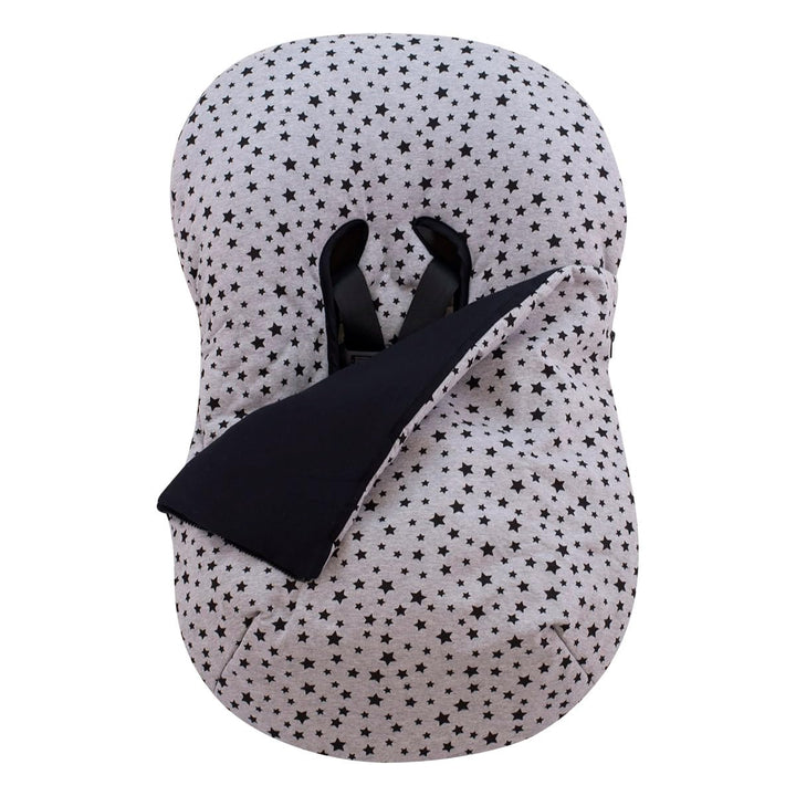 JYOKO KIDS Universal Winterfusssack für Babyschale Babyschale (Baumwolle, Black star), Baumwolle Bla