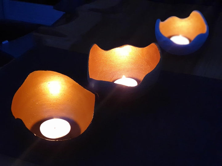 Handgefertigte Lichtschale in Gold, Grösse M (20cm) – Exklusiv M - 20cm Gold, M - 20cm Gold