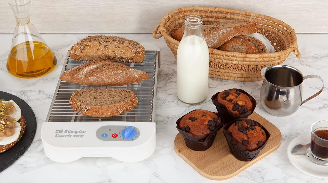 Orbegozo TO 1010 - Toaster, horizontal, Aufwärmen von Feingebäck, Typ Multipan, Krümelschubalde, Tim