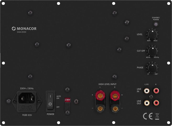 Monacor SAM-300D Aktives Subwoofer-Modul Klasse-D für das Digitale Zeitalter, Einbau-Verstärker in S