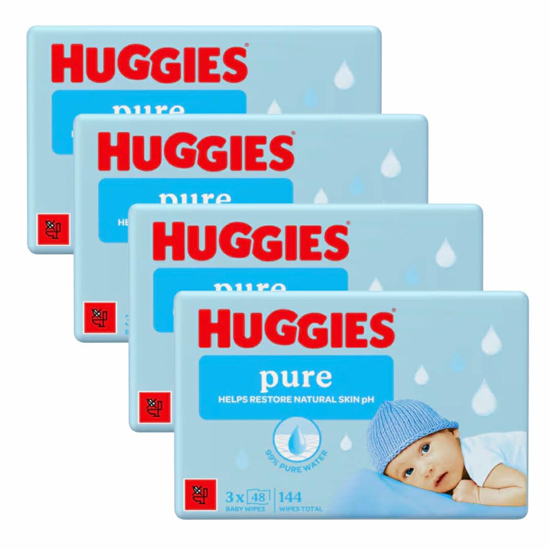 Huggies Pure Feuchttücher für Kinder, 12 Packungen à 48 Stück