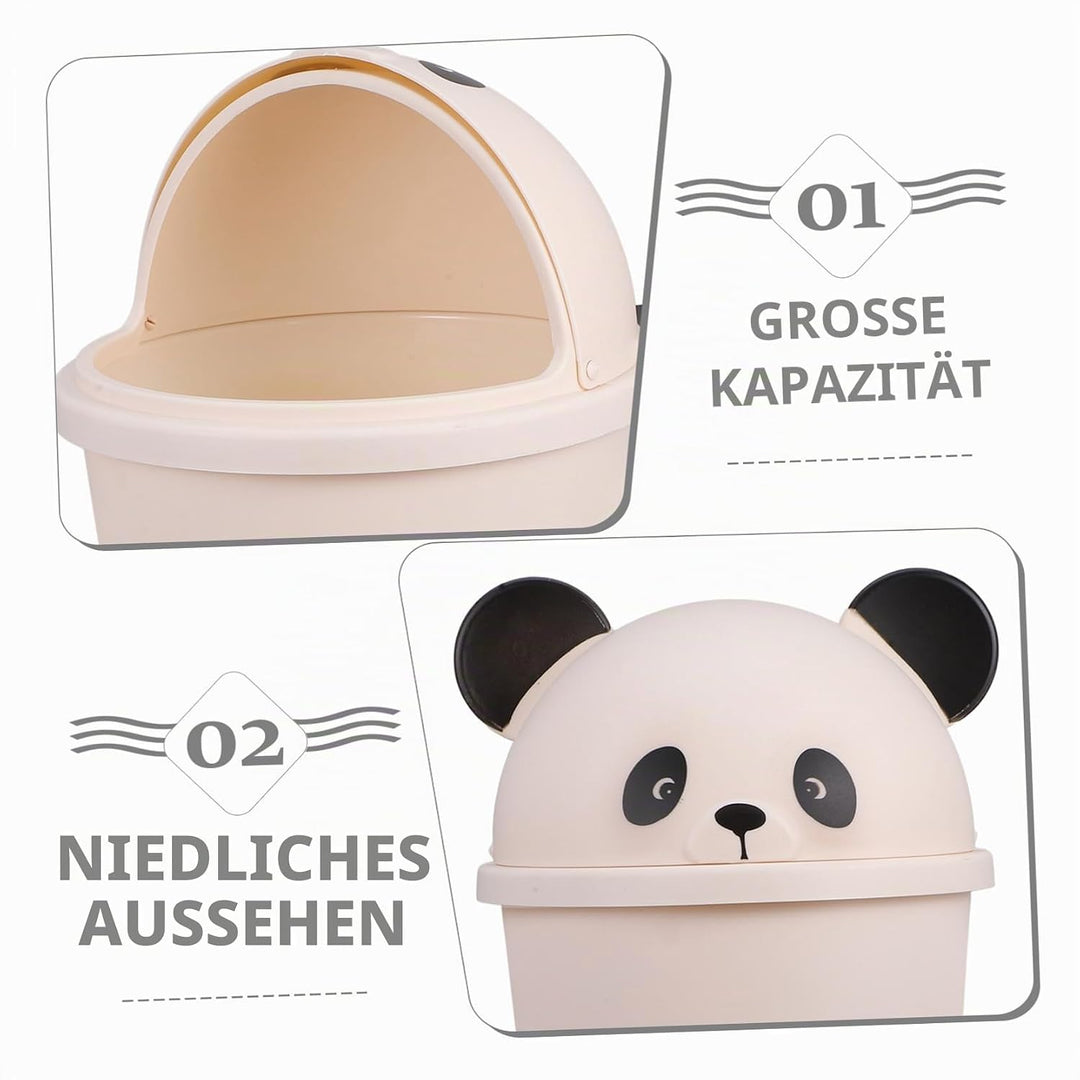 Didiseaon Grosser Panda Müllbehälter mit Deckel Niedlicher Cartoon Abfalleimer für Bad Küche Büro Ro