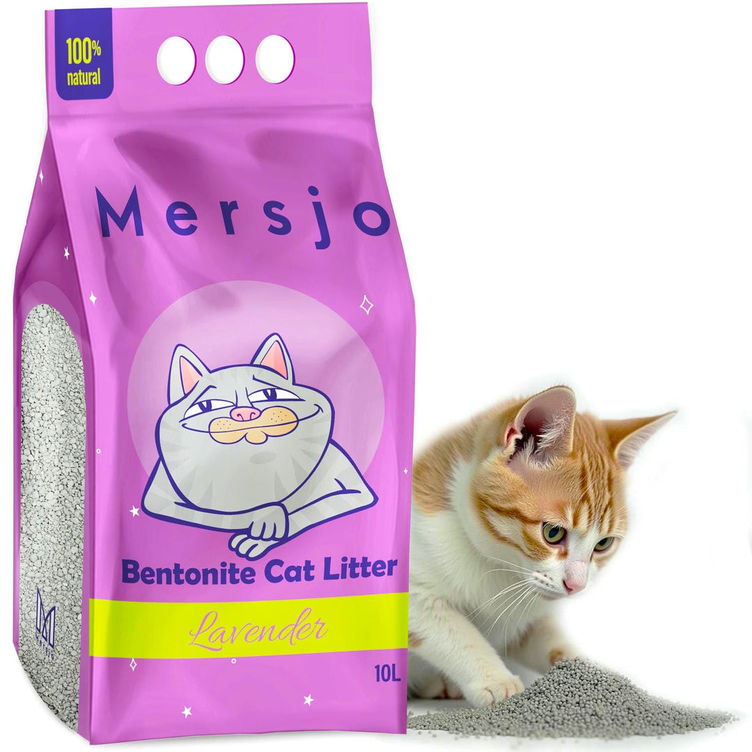 Lavender Bentonitstreu 10L – Natürliche Katzenstreu, Staubfrei, Starke Klumpenbildung, Hohe Feuchtig