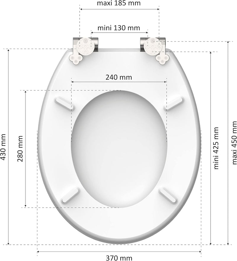 instmaier WC Sitz weiss | weisser Toilettensitz mit Absenkautomatik | Klodeckel aus MDF-Holz | geprü