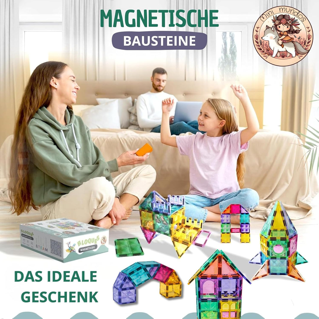 Super Pack 70 Teile | Magnetische Bausteine Kinder | Magnetische Konstruktionen Kinder | Magnetische