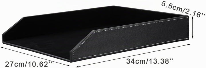 KINGFOM™ A4 Leder Briefablage (schwarz), schwarz