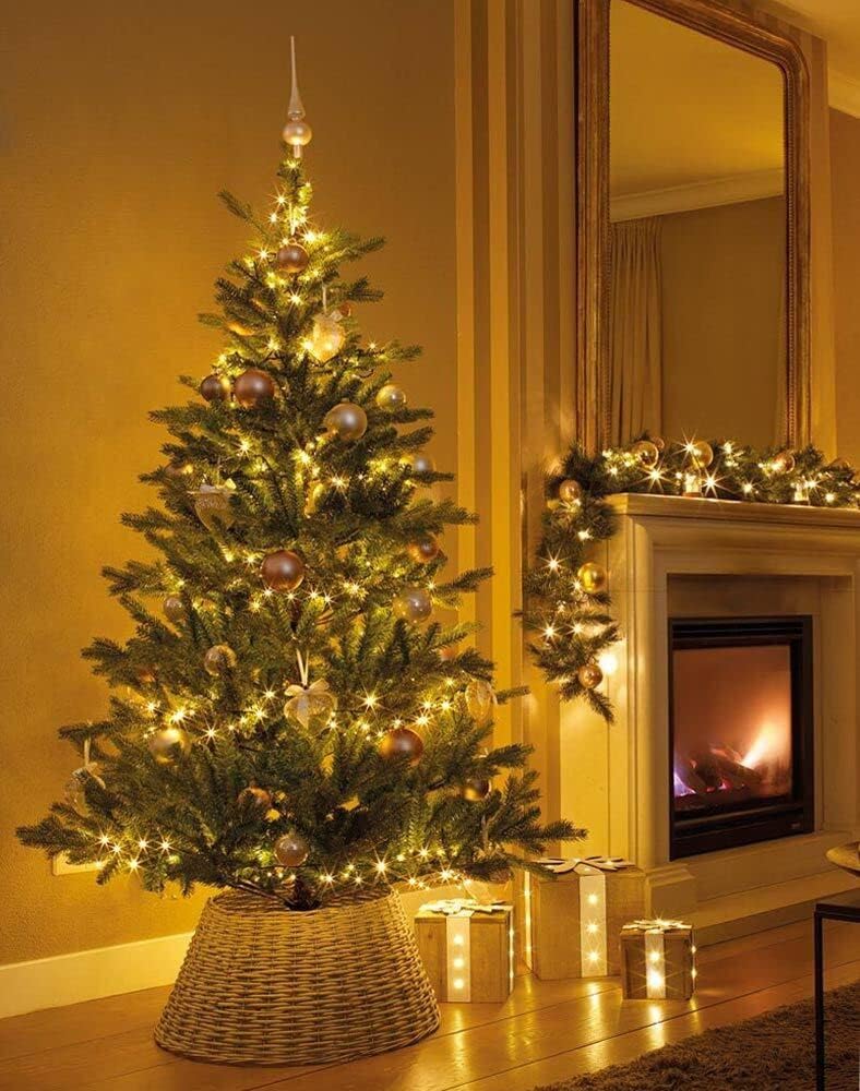 zeitzone Abdeckung für Christbaumständer Weide Grau Weihnachtsbaumständerhülle Ø 56cm