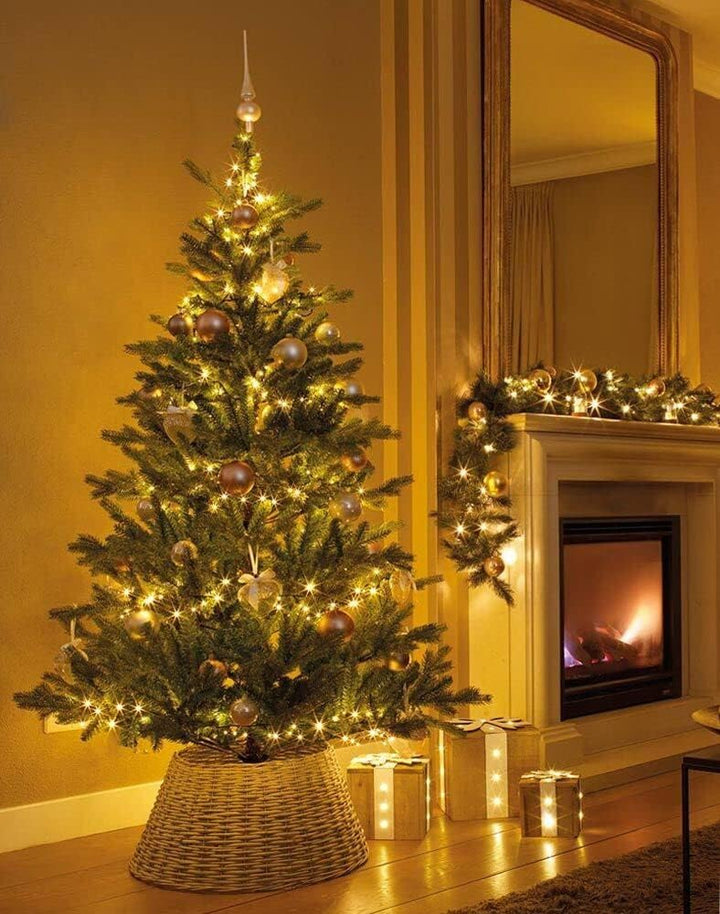 zeitzone Abdeckung für Christbaumständer Weide Grau Weihnachtsbaumständerhülle Ø 56cm