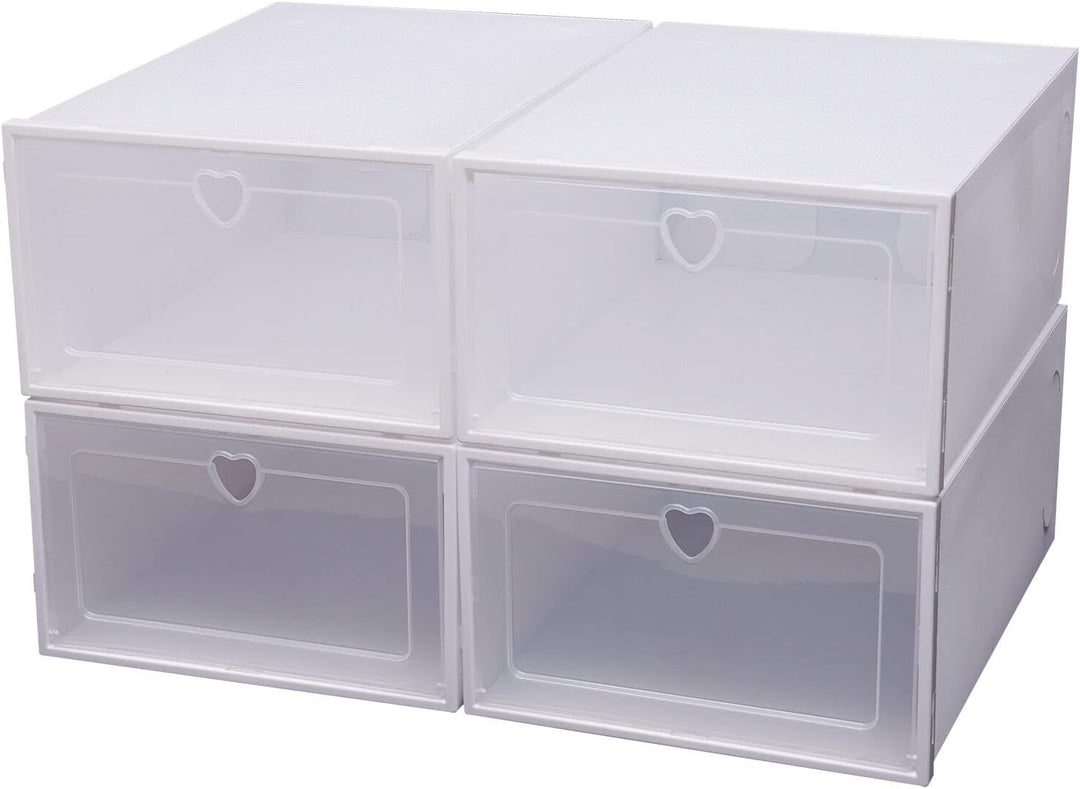 Schuhboxen, 20er Pack Schuhkartons, faltbar und stapelbar mit Sichtfenster Aufbewahrungsbox Stapelba