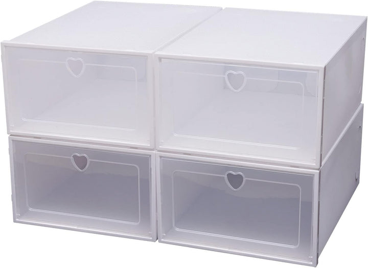 Schuhboxen, 20er Pack Schuhkartons, faltbar und stapelbar mit Sichtfenster Aufbewahrungsbox Stapelba