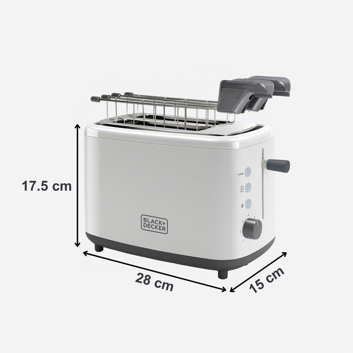 Black + Decker BXTOA820E - Toaster 820W. 2 breite Toastschlitze. 7 Röstgradstufen. Herausnehmbare Sa