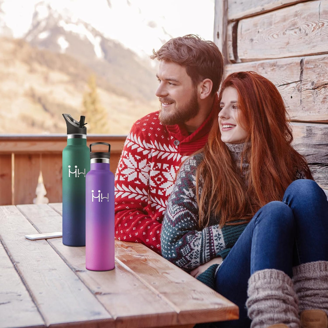 HoneyHolly Trinkflasche 1L, BPA-Frei, Trinkflasche Edelstahl, Thermosflasche, Auslaufsichere Isolier