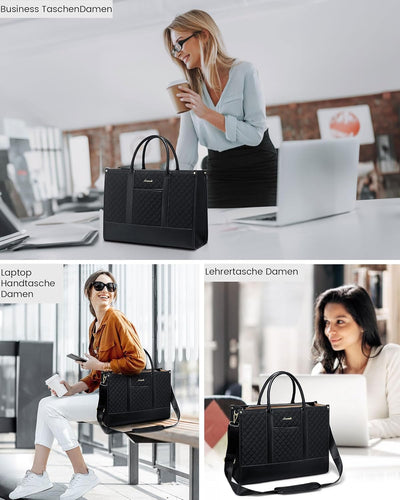 LOVEVOOK Laptoptasche Damen 15,6 17 Zoll, Wasserdicht Arbeitstasche Handtasche Gross Schultasche Sho