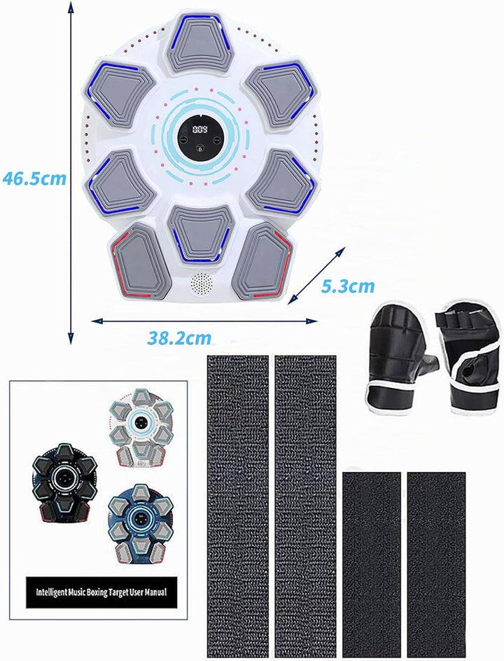 Music Boxing Machine für Erwachsene, Wandmontierte LED Licht Bluetooth Musikboxing Maschine Weiss-8