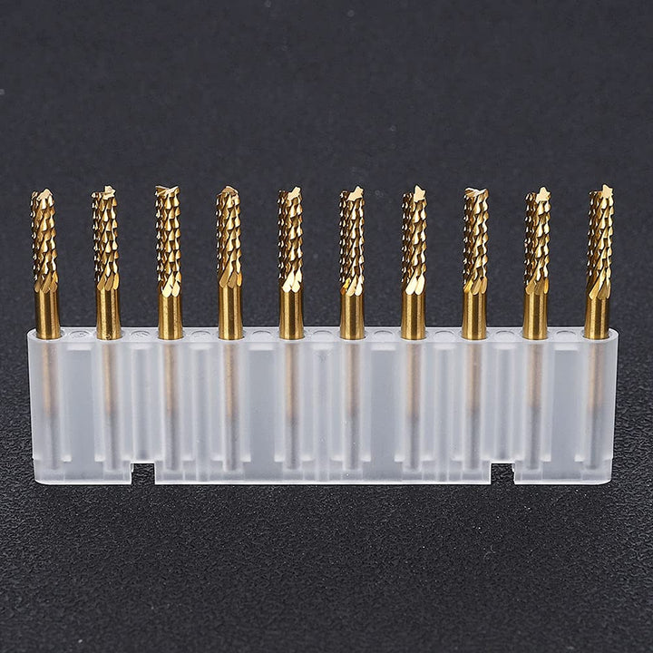 10 stücke 3,175mm Hartmetallfräser, Fräswerkzeug Fräser Schaftfräser 1/8"schaft Titan Beschichtete C