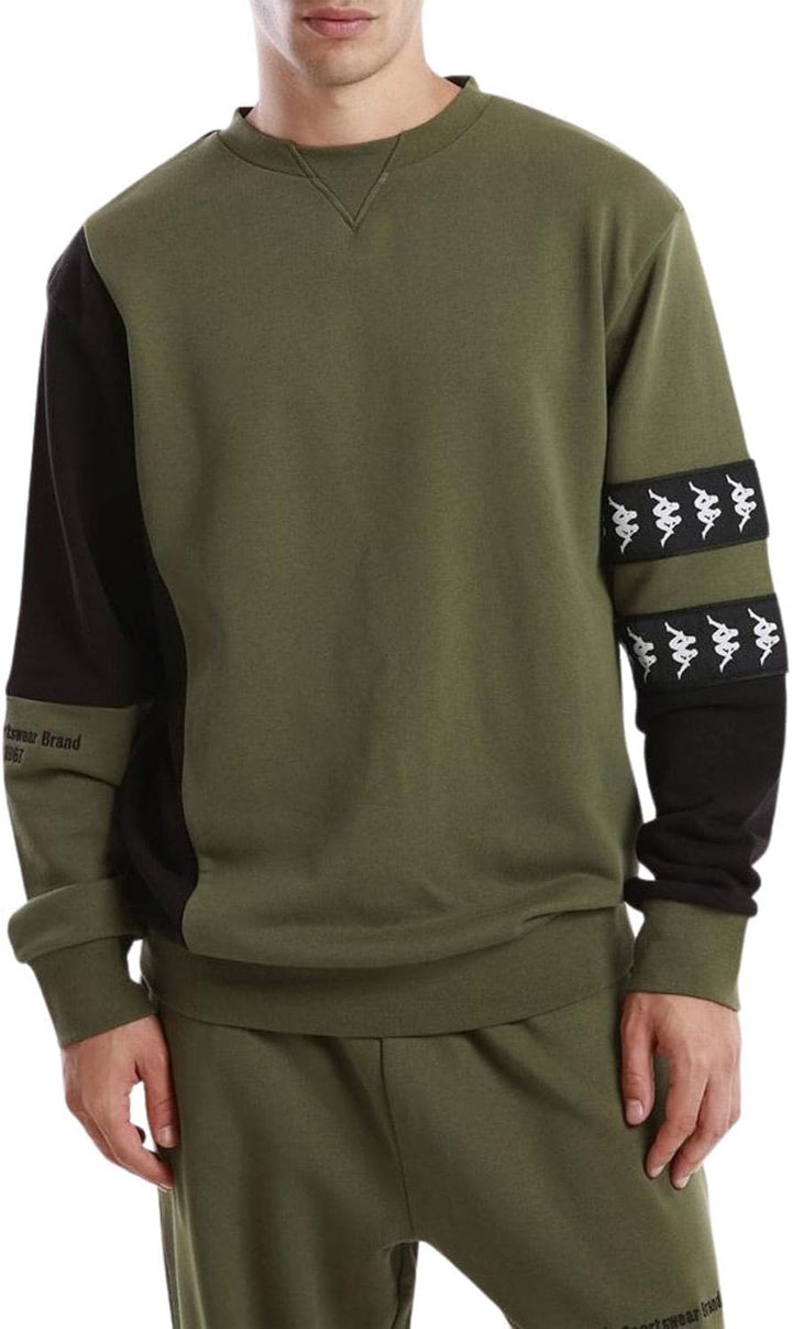 Kappa Herren Sweatshirt L Grün / Schwarz, L Grün / Schwarz