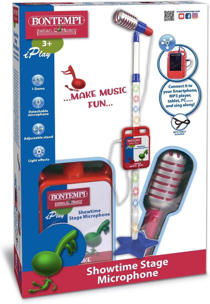Bontempi | MP3Stage Mic - Bühnenmikrofon mit MP3-Anschluss für vielseitige Performance, Blue Star, 2