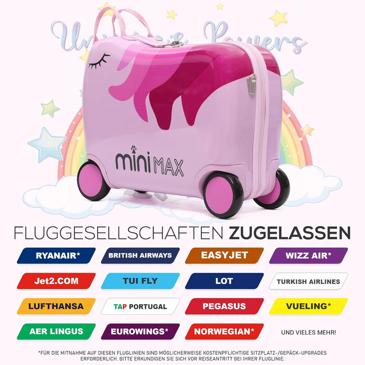 Minimax Kinderkoffer Hartschale Handgepäckkoffer Kofferset 45x36x20cm für Kinder Jungen und Mädchen