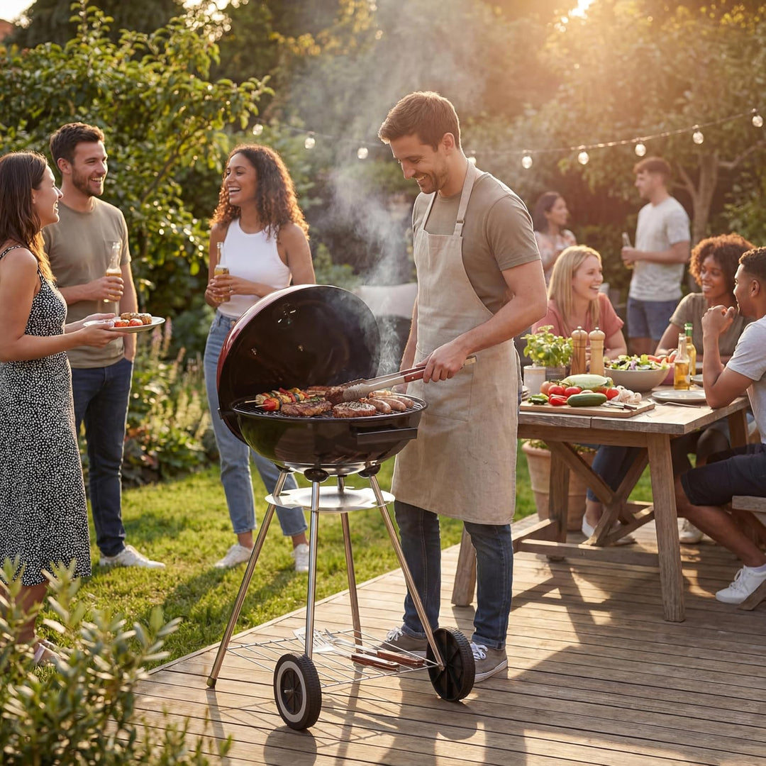 Garden Vida Memphis Kugelgrill Grill Freistehend Grill Garten Outdoor Tragbar Picknick Party Camping