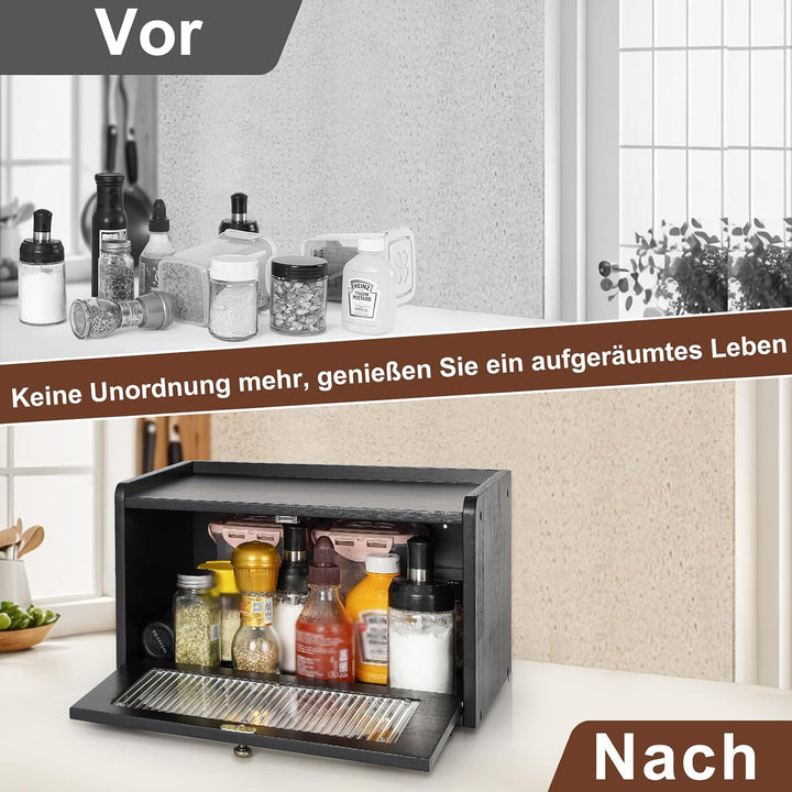 GUUSII HOME Brotkasten Holz Brotbox Küchentheke Brotaufbewahrung Zirbenholz Brot Aufbewahrungsbox Kü