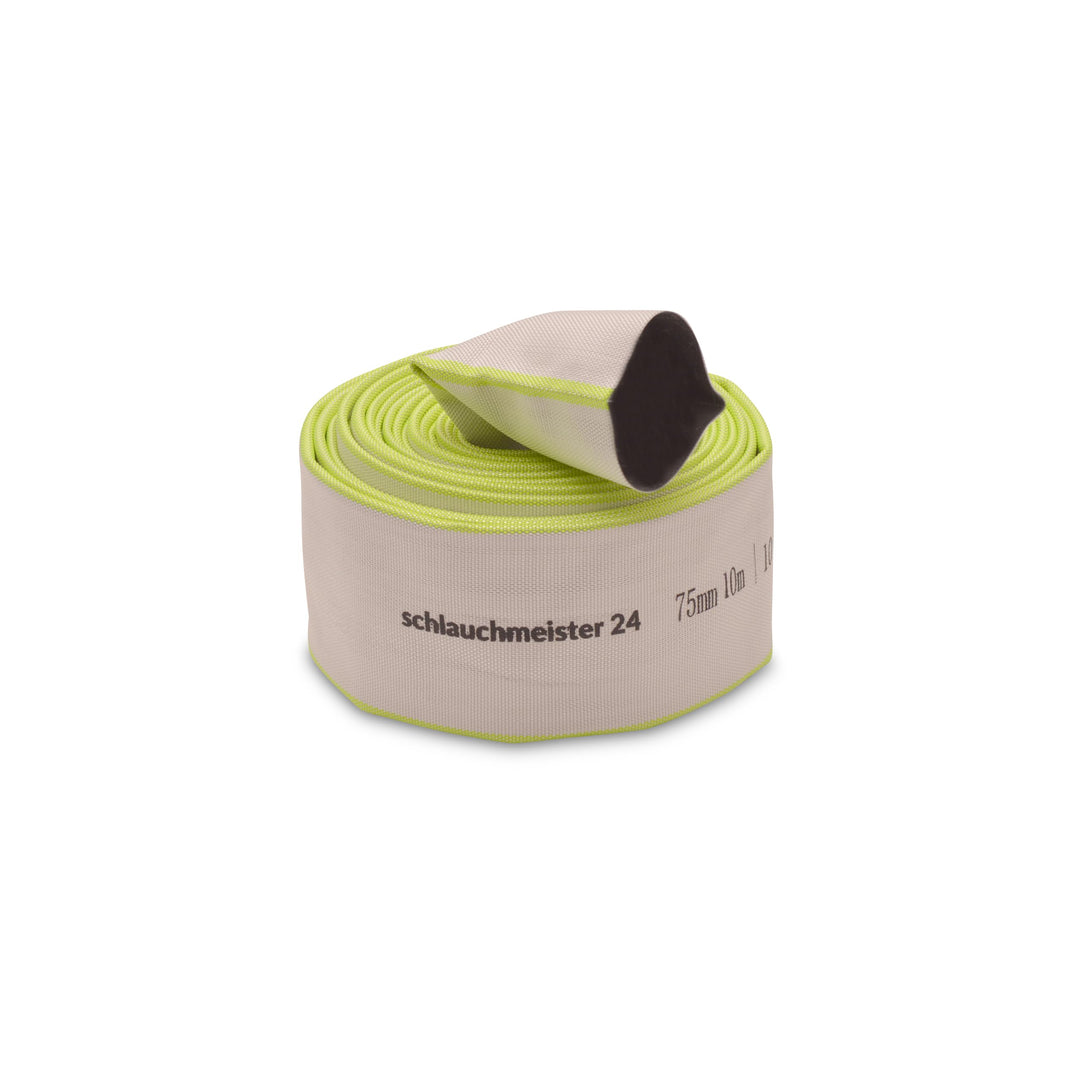 Ø 3 Zoll - 75 mm, 10 m Flachschlauch | Bauschlauch | Industrieschlauch | Synthetischer Gummi, Weiss