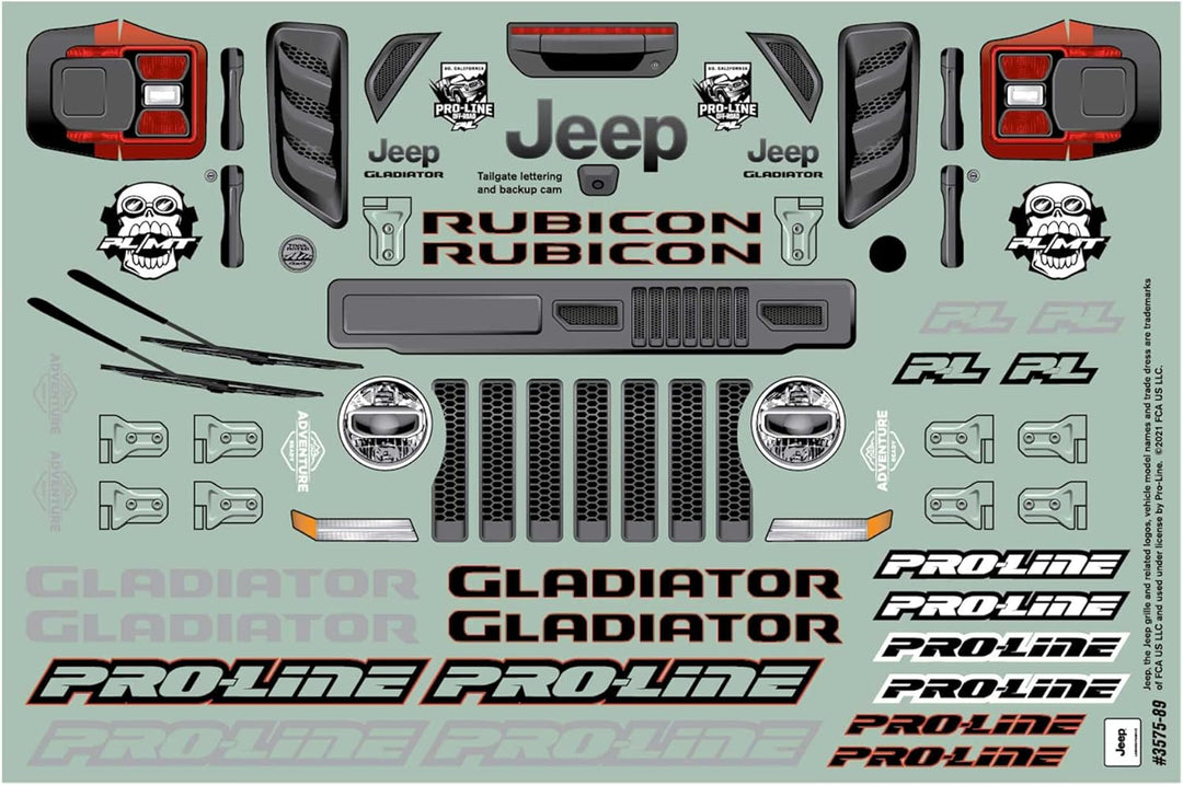Proline Racing 1/10 Jeep Gladiator Rubicon Clear Body Granit PRO357500 Auto/LKW Karosserien Flügel &