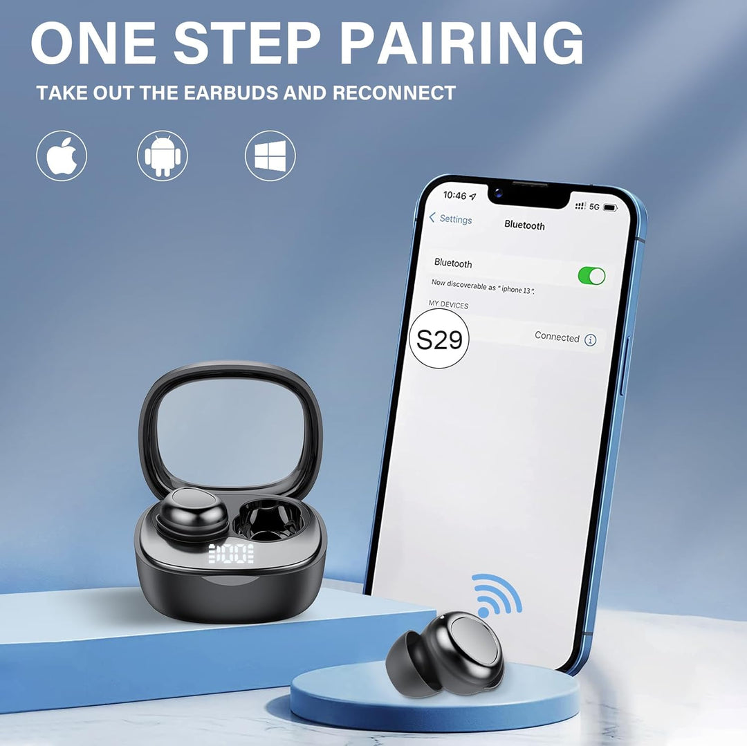 Schlafkopfhörer Bluetooth 5.4 Mini Kopfhörer, 2025 Neue in Ear Kopfhörer Kabellos mit 25 Stunden Akk