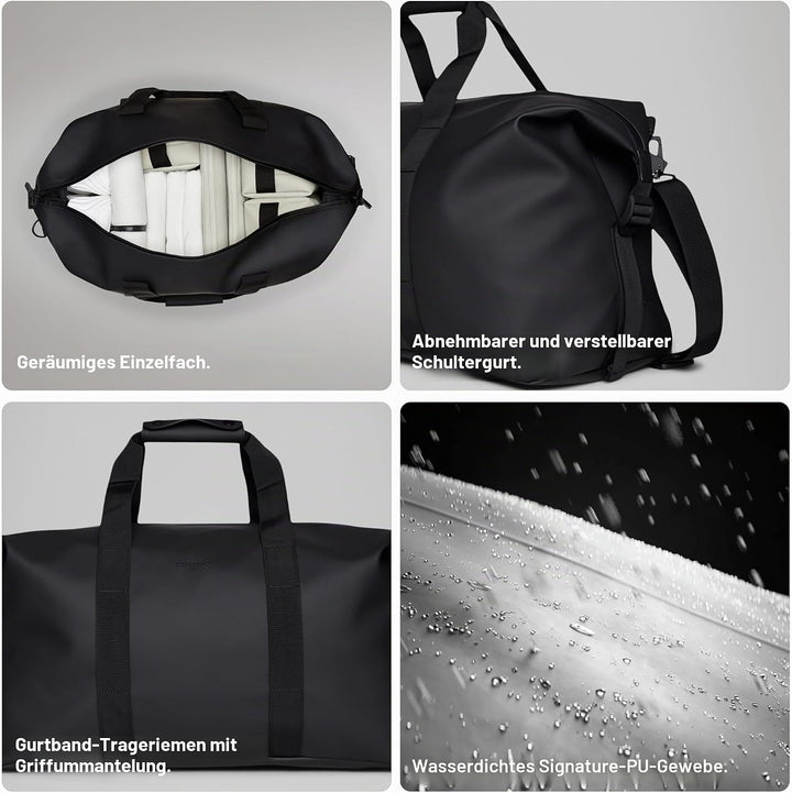 RAINS Hilo Weekend Bag - wasserdichte Reisetasche Grau, Grau