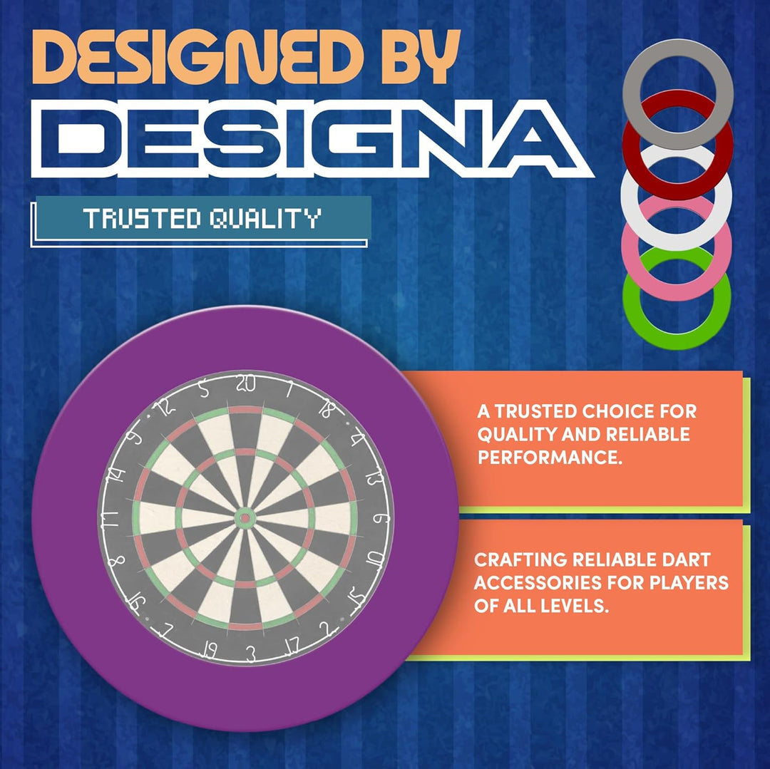 Designa Darts | Strapazierfähiger Dartscheiben-Surround-Ring, mehrere Farben Rosa, Rosa
