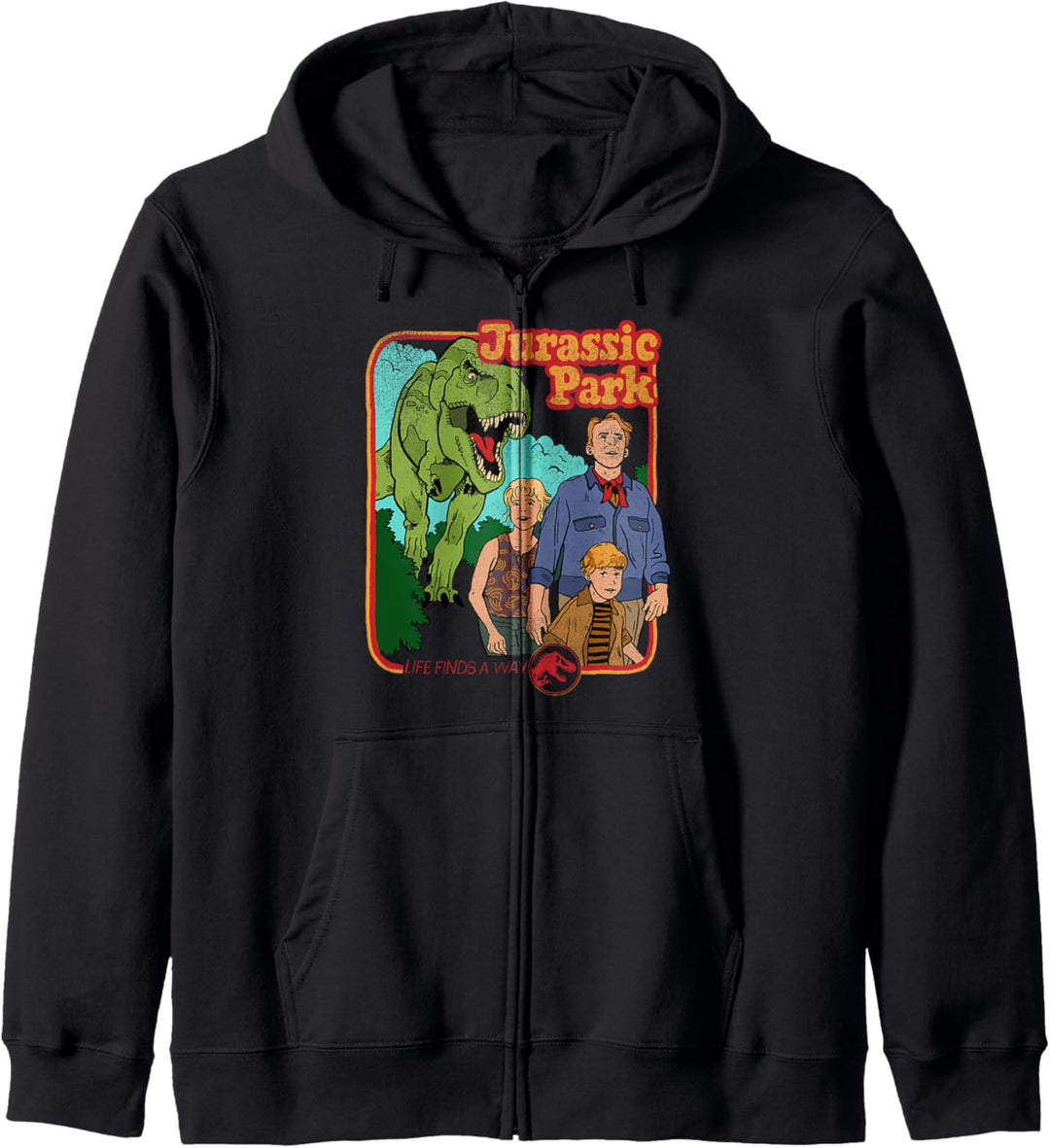 Jurassic Park Vintage Characters Life Finds A Way Kapuzenjacke