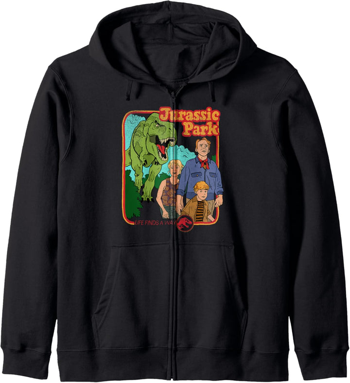 Jurassic Park Vintage Characters Life Finds A Way Kapuzenjacke