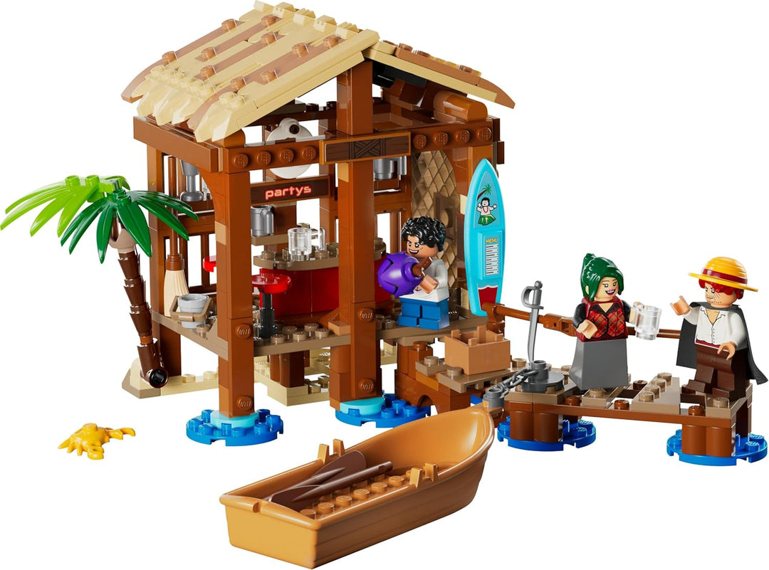 LEGO ONE Piece Windmühlendorf-Hütte - Spielzeug mit Boot, Jungen Ruffy, Shanks & Makino Minifiguren