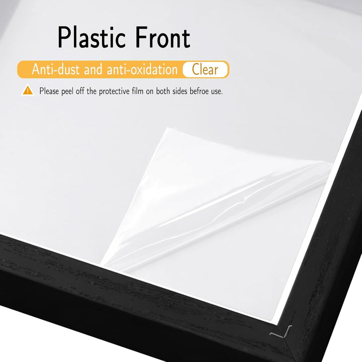 EUGAD 3er Set 3D Bilderrahmen zum Befüllen, Objektrahmen 20x20 cm, tiefer Rahmen für Objekte bis 3 c