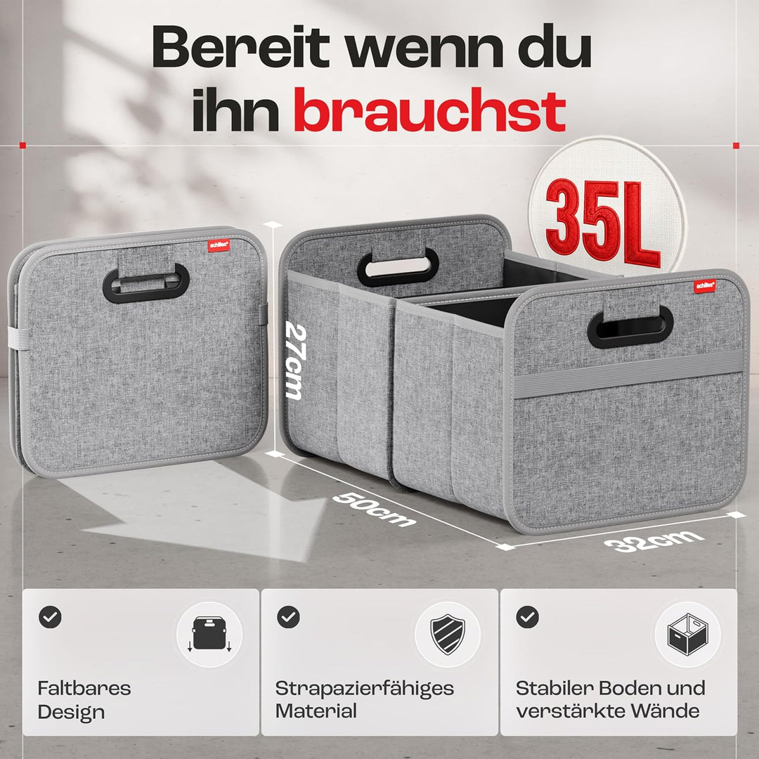 achilles Auto Kofferraum Organizer XL – Kofferraumtasche XL mit viel Stauraum – Geräumige &amp; Pflegele