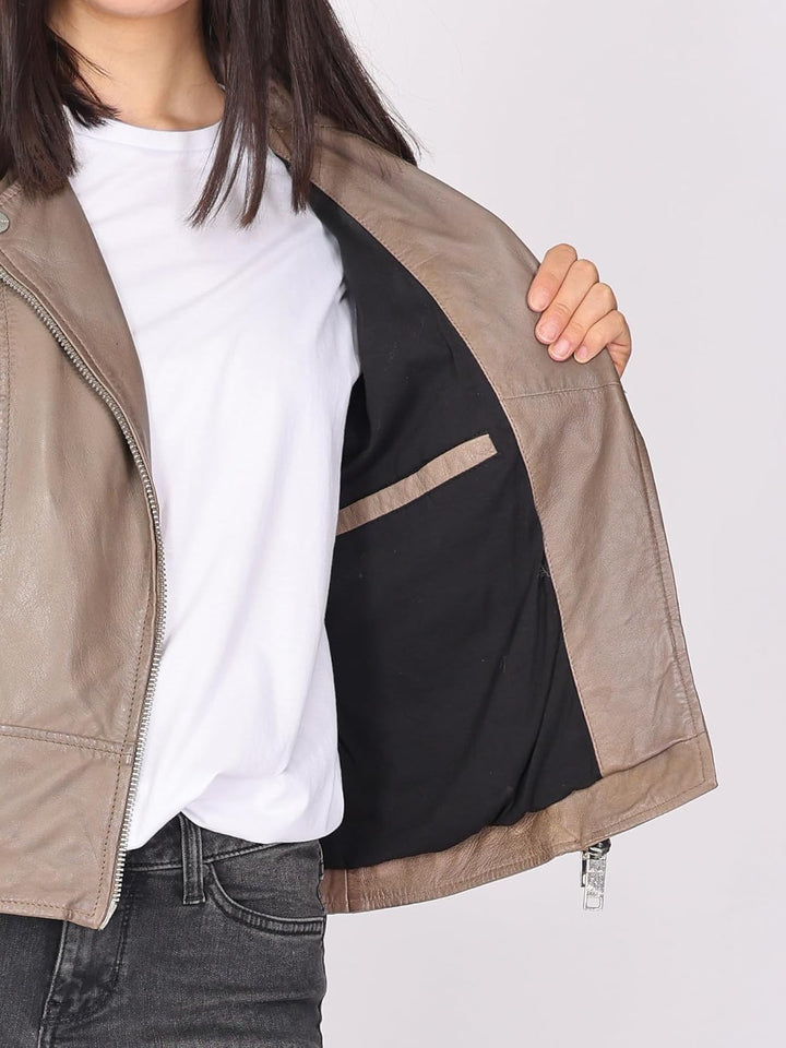 MAZE Damen Lederjacke 4202129 S taupe, S taupe