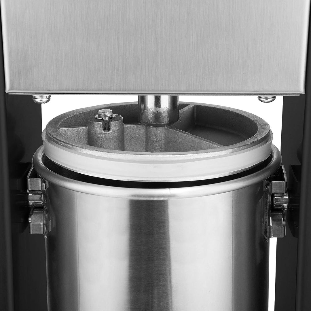 Zelsius Profi Wurstfüllmaschine aus Edelstahl (5 Liter, Schwarz) + vier verschiedene Füllrohre, Wurs